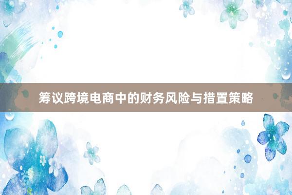 筹议跨境电商中的财务风险与措置策略