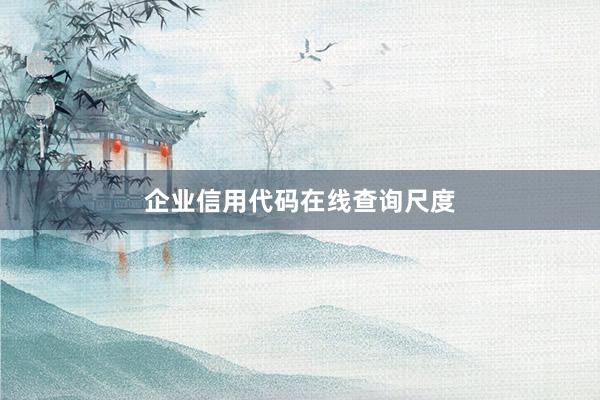 企业信用代码在线查询尺度