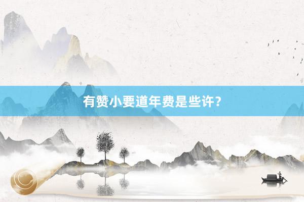 有赞小要道年费是些许？